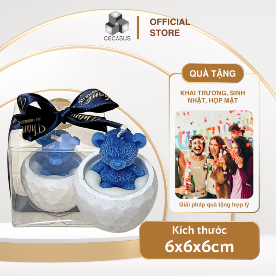 CỐC NẾN THƠM GẤU XANH