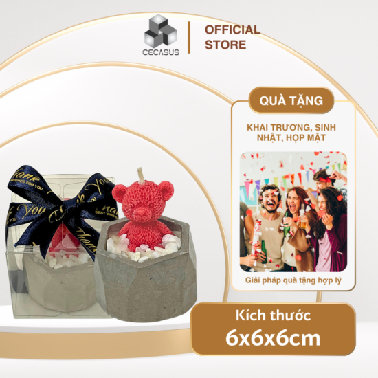 CỐC NẾN THƠM GẤU HỒNG