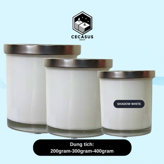 CỐC THỦY TINH LÀM NẾN [SHADOW WHITE] 200-300-400GRAM