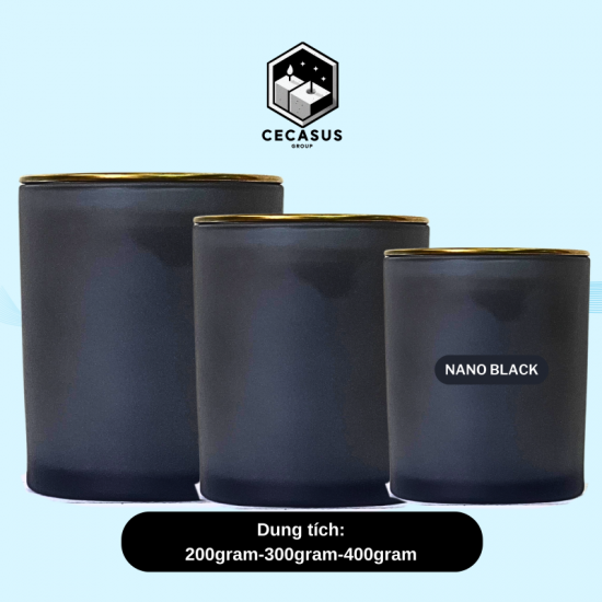 CỐC THỦY TINH LÀM NẾN [NANO BLACK] 200-300-400GRAM