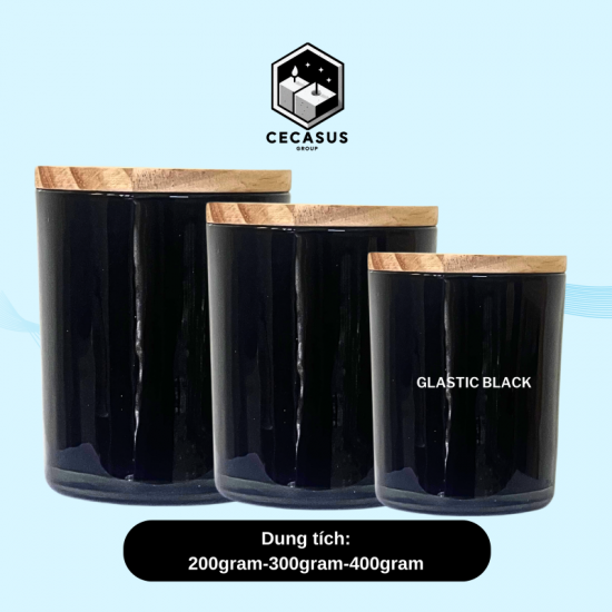 CỐC THỦY TINH LÀM NẾN [GLASTIC BLACK] 200-300-400GRAM